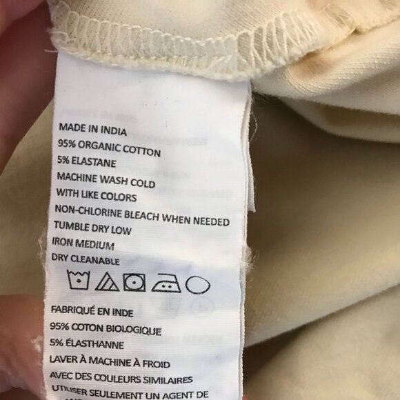 PRANA - WOMEN'S LARGE - TAN IVORY SLEEVELESS ROUND NECK BUTTON TANK TOP - Picture 6 of 6